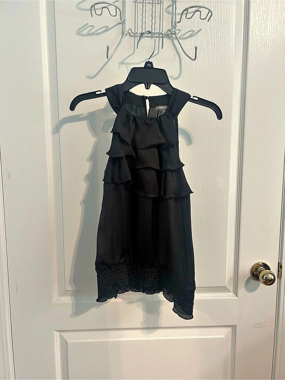 Tapt petite Black Ruffle Maxi Dress Size Small Like New